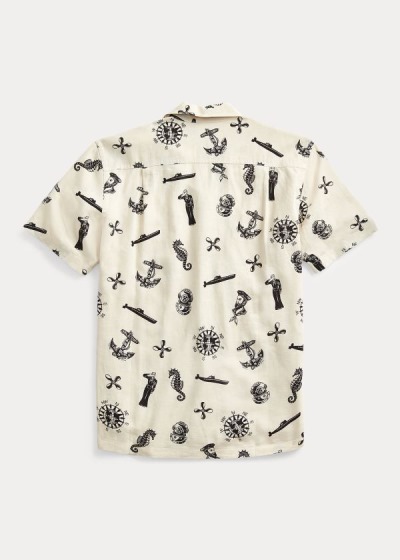 Ralph Lauren Nautical-Print Camp Skjorter Herre Danmark (IOXCP2416)